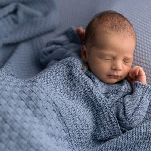 Organic Baby Blanket - Blue