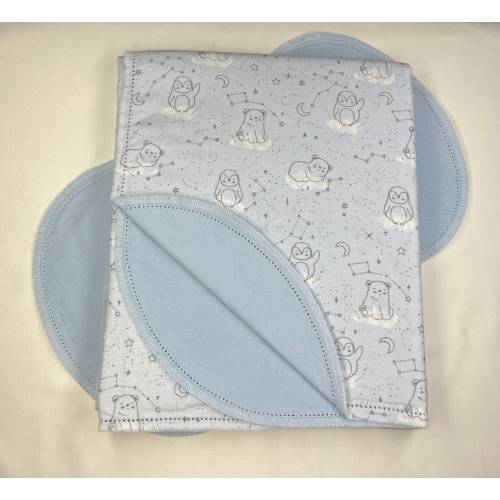Grey Baby bear paw print, hemstitched flannel baby blanket kit & burp cloth, double sided flannel receiving, 36x40. Perfect swaddle. kits
