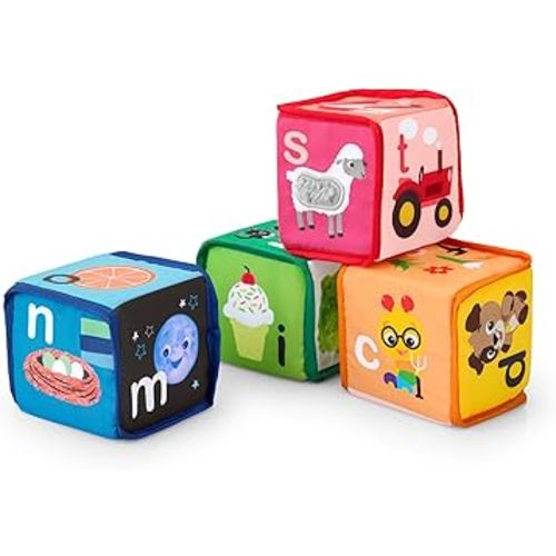 Baby Einstein Alpha Stacks Soft Blocks, Multisensory and Lightweight, Ages 3 Months and Up