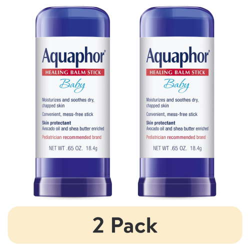 (2 pack) Aquaphor Baby Healing Balm Stick for Dry, Chapped, Chafed Skin, Hypoallergenic, Mess-Free, 0.65 oz