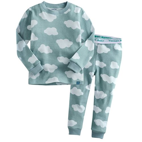 Vaenait Baby 12M-7T Kids Unisex Boys & Girls 100% Cotton Sleepwear Pajamas 2pcs Set Prisim/Cloud - Large / 4T-5T - Za-cloud Blue