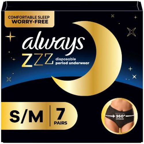 Always ZZZ Overnight Period Underwear - S/M - 7ct