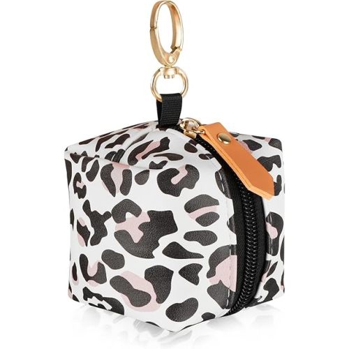 Accmor Baby Pacifier Case with Clip, Baby Pacifier Holder Pouch Box for Diaper Bag, Holds 2 Pacifiers for Travel Outdoor Activities, Small Baby Utensils,Black Leopard