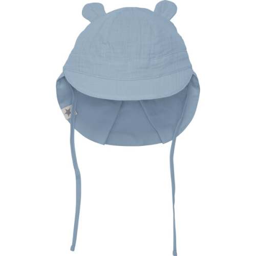 Muslin Cotton Small Ear Summer Hat, Citadel Blue - HutteliHut | Maisonette