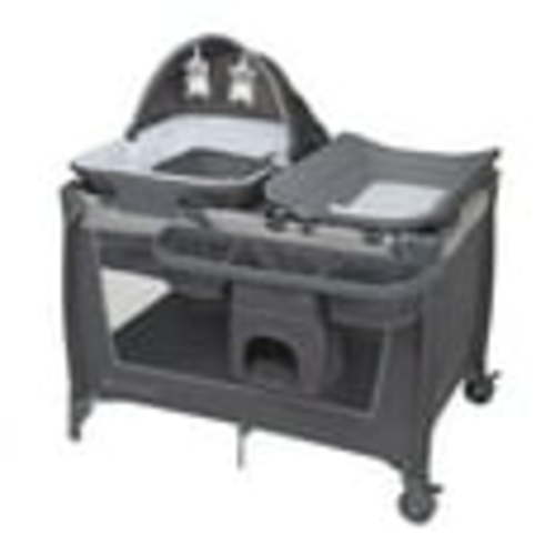 Baby Trend Simply Smart 2.0 Nursery Center Playard with Bassinet and Travel Bag – Shale Grey