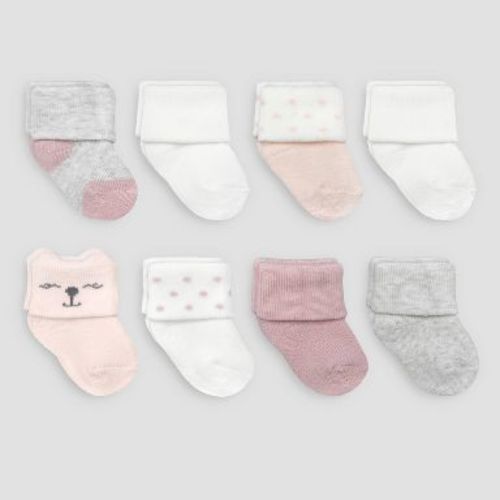 Carter's Just One You® Baby Girls' 8pk Terry Socks- Pink/Ivory 0-3M