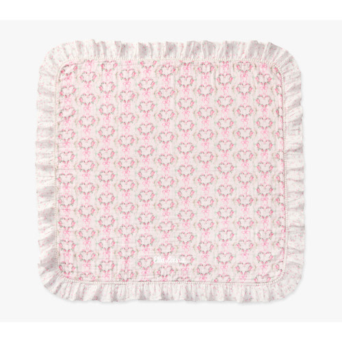 LoveShackFancy Floral Heart Oversized Organic Muslin Baby Blanket