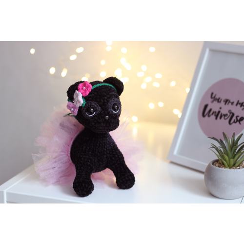 Tiny pug toy, Black pug, personalized pug, pug themed gifts, crochet pug, dog lover gift for women, dog gifts for owners
