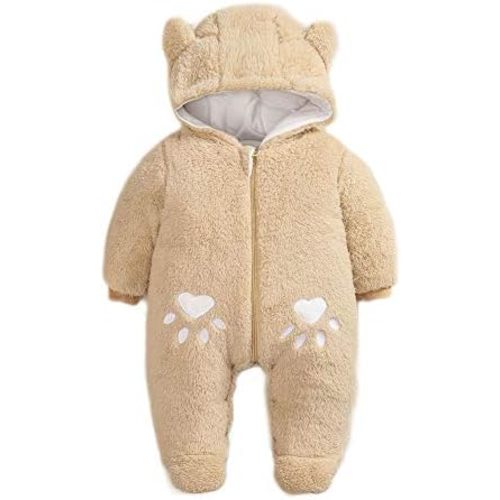 Simplee kids Baby Infant Boy Girl Winter Warm Snowsuit Outwear Newborn Hooded Footed Romper Jumpsuit for 0-18 Months