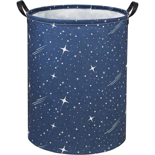 Star Kids Laundry Basket Baby Hamper Starry sky Toy Storage Bin for Boys Room Decor Baby Nursery Hamper Gift Baskets for Bedroom Bathroom(Starry Sky)