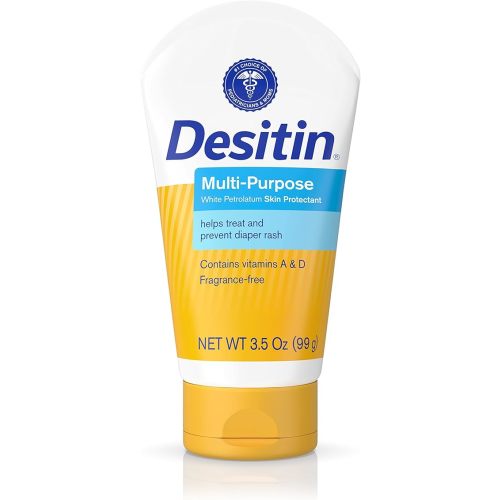 Desitin Skin Protectant and Diaper Rash Ointment Multi-Purpose with Vitamins A & D, Travel Size, 3.5. Oz Tube