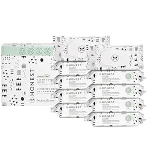 The Honest Company Clean Conscious Multi-Use Wipes | Hypoallergenic + Unscented for Sensitive Skin | Over 99% Water, Compostable, Plant Based, Baby Wipes | Pattern Play, 720 Count