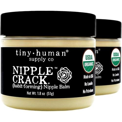 Organic Nipple Cream, Nipple Crack Lanolin Free Nipple Butter (2 Pack), Balm for Breastfeeding Mothers, No Need to Wash Off, Safe for Baby and Mama