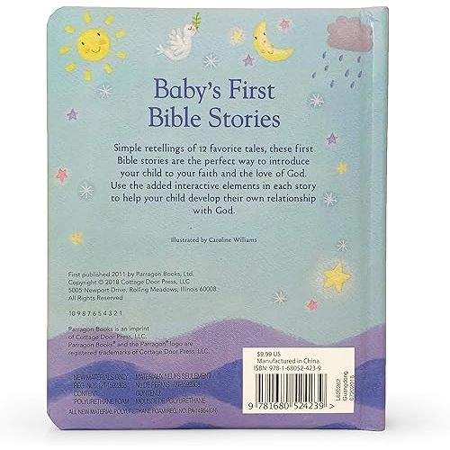 Baby's First Bible Stories Padded Board Book - Gift for Easter, Christmas, Communions, Newborns, Birthdays, Beginner Bible (Little Sunbeams) Board book – Illustrated, September 24, 2018