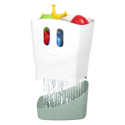 Ubbi Stand Up Bath Toy Storage Organizer, Bath Caddy with Removable Drying Rack Bin for Toddlers and Baby, Sage