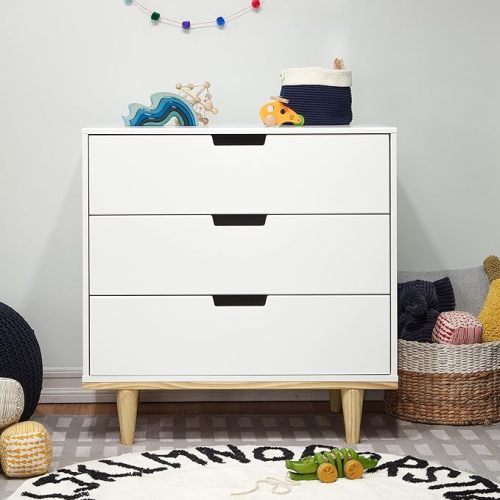 DaVinci Marley 3-Drawer Dresser, White and Natural