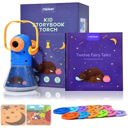 MiDeer Light Projector Story Projector Kids Torch Storybook Projector with 12pcs Story Reels Toddler Flashlight Toys Birthday New Year Gift for Age 3 4 5