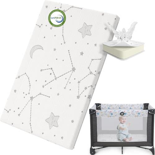 YENING Pack and Play Mattress Topper Baby Pack N Play Mattresses for Playpen and Playard with Washable Cover 38"x26"x1.5", 1 Pack
