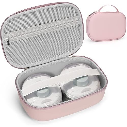 Breast Pump Case Compatible with Momcozy and Willow Wearable Breast Pump, Hard Shell Wearable Breast Pump Bag with Waterproof Removable Tray (Compact Size)