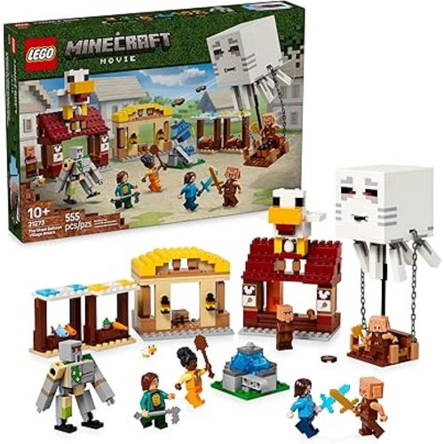 LEGO Minecraft The Ghast Balloon Village Attack- Toy Building Set for Kids, Girls and Boys Ages 10+ - Includes Steve, Natalie, and Dawn Minifigures - Birthday Gift Idea - 21273