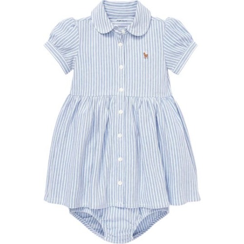 Oxford Stripe Piqué Dress & Bloomers, 6M