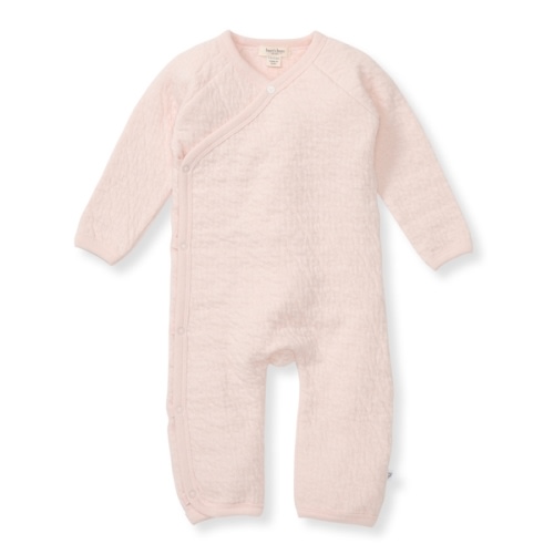 Organic Cotton Quilted Bee Wrap Front Baby Jumpsuit Ranunculus