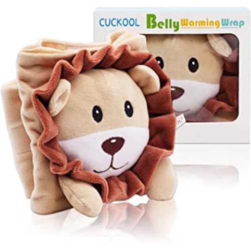 Baby Colic, Gas and Upset Stomach Relief, Baby Heated Tummy Wrap, Infant Swaddling Belly Belt with Soothing Warmth (Lion)