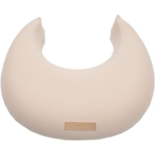 Natural Breastfeeding Pillow, Nursing and Posture Support, Plant Based Cushion with Organic Cotton Removable Cover (Natural)