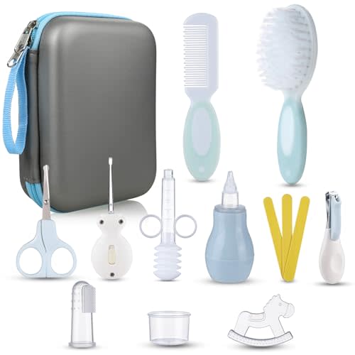 Baby Grooming and Health Kit, Lictin 15 in 1 Newborn Health Care Set | Baby Nursery Health Care Set with Hair Brush,Comb,Nail Clippers and More for Newborn Infant Toddlers Baby Boys Girls