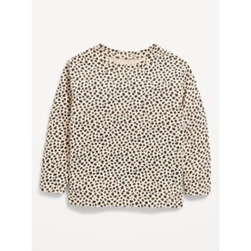 Printed Long-Sleeve Cozy Waffle T-Shirt for Toddler Girls | Old Navy