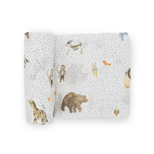 Cotton Muslin Swaddle Blanket - Party Animals