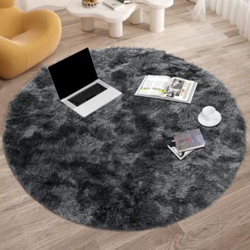 YEERSWAG 4'x4' Round Rugs for Bedroom,Fluffy Circle Rugs for Living Room Kids Room,Home Decor Shaggy Carpet Fuzzy Plush Rug for Nursery Room