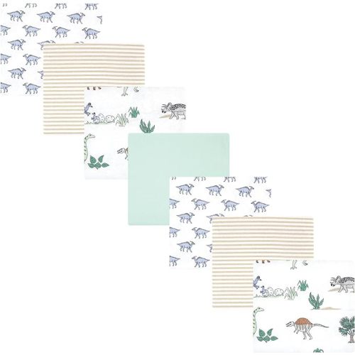 Hudson Baby Unisex Baby Cotton Flannel Receiving Blankets Bundle, Boy Dino World, One Size