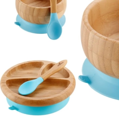 Avanchy Bamboo Baby Training Spoon - 5pk Blue