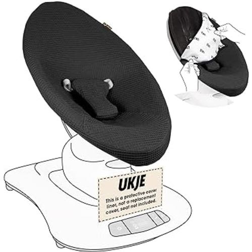 UKJE Liner Baby Rocker Cover - Compatible with 4moms MamaRoo 4 Old Model Before 2022 - Baby Swing Cover - Bouncer Cover - Cover Swing Bouncer - Black