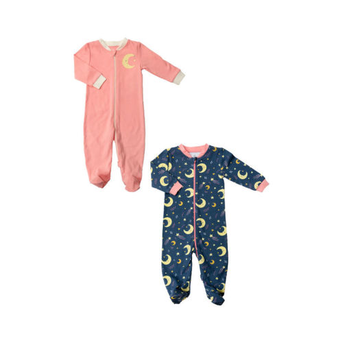 2 Pack Snugabye Moon Print Cotton Sleepers