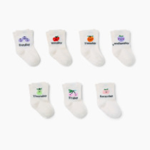 Small Story Days of the Week Crew Socks (7-pack) - Fruit Days, 3-12 M
