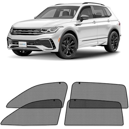 CLIM ART Magnetic Car Window Shades for Volkswagen (VW) Tiguan 2018-2024– Custom-Fit Sun Blocker Curtains, Side Window Covers, Essential Car Accessories for Camping,Baby,and Privacy Protection- MS0270