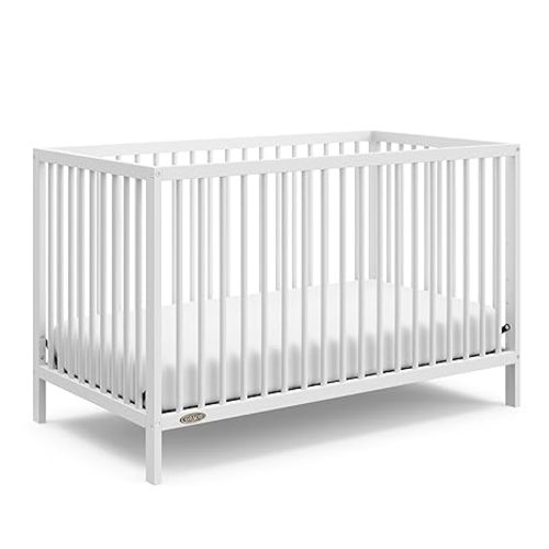 Graco Teddi 5-in-1 Convertible Crib (White) – GREENGUARD Gold Certified, Converts to Daybed, Toddler & Twin Bed with Headboard and Footboard, Adjustable Mattress Height