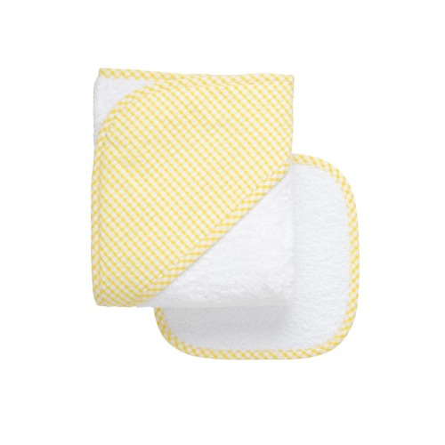 Big Check Hooded Towel & Washcloth Set