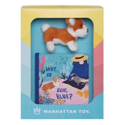 Manhattan Toy Why So Blue, Blue? Baby and Toddler Board Book + Corgi Stuffed Animal Dog Gift Set