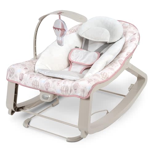 Ingenuity Keep Cozy 3-in-1 Grow with Me Vibrating Baby Bouncer, Seat & Infant to Toddler Rocker, Vibrations & Toy Bar, 0-30 Months Up to 40 lbs (Skye)