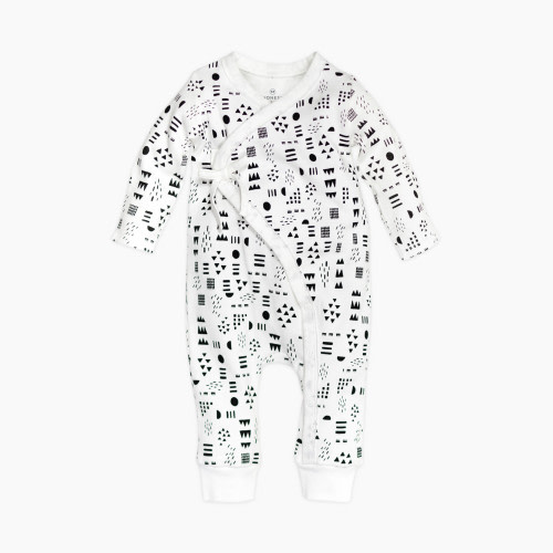 Honest Baby Clothing Organic Cotton Wrap Coverall - Pattern Play, 0-3 M