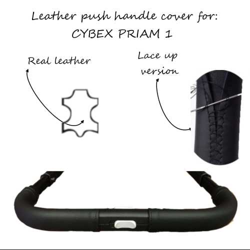 Cybex Priam 1 stroller leather push handle cover lace up version geniue leather handle grip