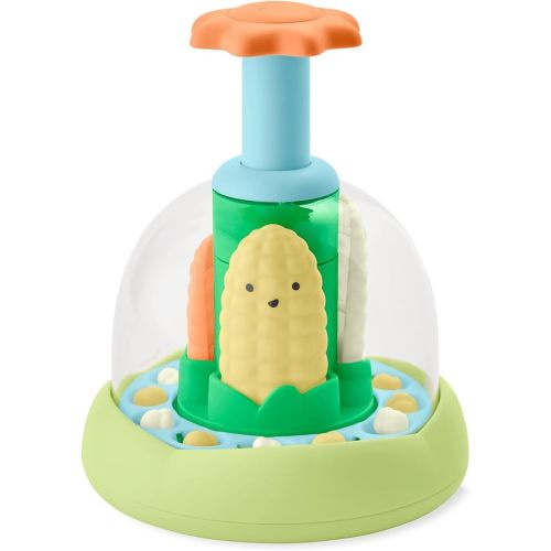Skip Hop Press & Spin Baby Toy, Farmstand What's Poppin Corn Spinner