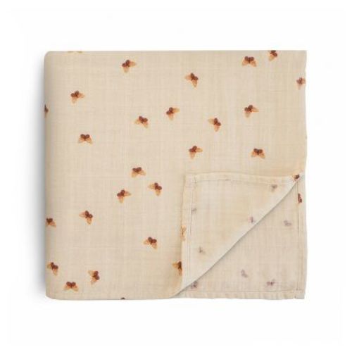 Mushie Organic Cotton Muslin Swaddle Blanket