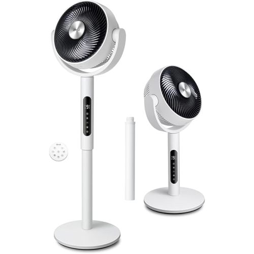 Levoit Standing Fan for Bedroom, CirculAir 120° Oscillating, Quite 20dB, 9 Speeds, 4 Modes, DC Motor, 2 in 1 Pedestal & Tabletop, 82ft, Remote Control, Sensor, 9H Timer, 908CFM Ultra-High Airflow