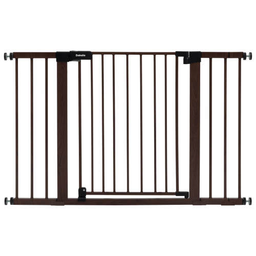 Babelio Metal Baby Gate with Wood Pattern – 26-55" Adjustable, Auto-Close, Easy Install, Pressure Mounted, No Drill