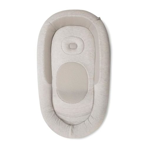 Inglesina Welcome Pod Baby Lounger, Quiet Beige - U.S. Compliant Infant Lounger for 0-8 Months - with Ergonomic Support for Supervised Tummy Time & Play - Breathable Bamboo & Cotton