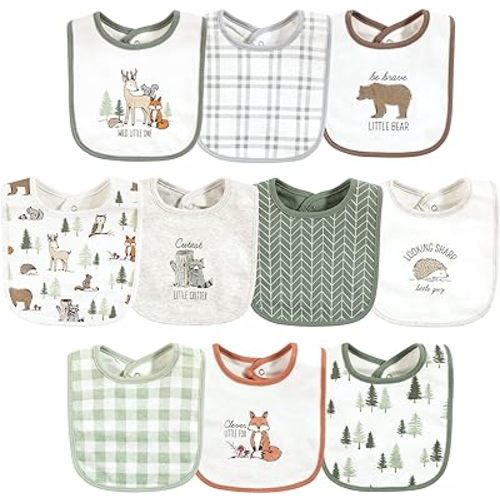 Hudson Baby Unisex BabyCotton Bibs
